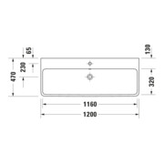 Duravit Vasque double Qatego 120x47 cm, 2 trous, blanc brillant-5