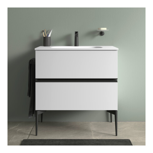 Duravit Vasque DuroCast Plus Sivida 82x48,5 cm, avec trou de robinet, blanc mat soyeux