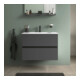 Duravit Vasque DuroCast Plus Sivida 82x48,5 cm, avec trou de robinet, blanc mat soyeux
