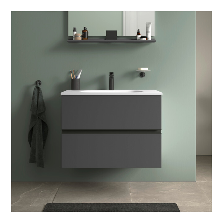 Duravit Vasque DuroCast Plus Sivida 82x48,5 cm, avec trou de robinet, blanc mat soyeux