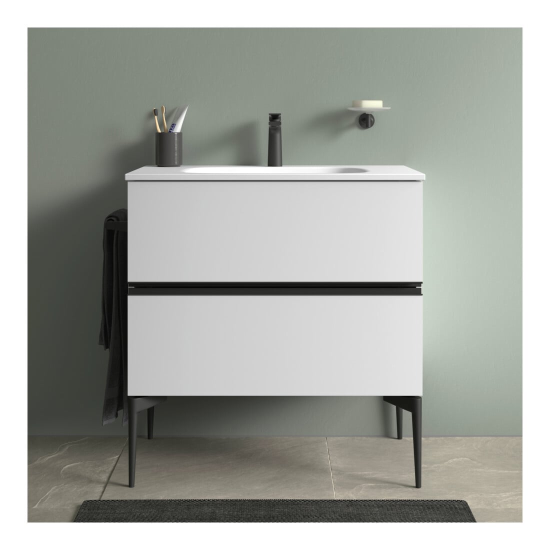 Duravit Vasque DuroCast Plus Sivida 82x48,5 cm, avec trou de robinet, blanc mat soyeux