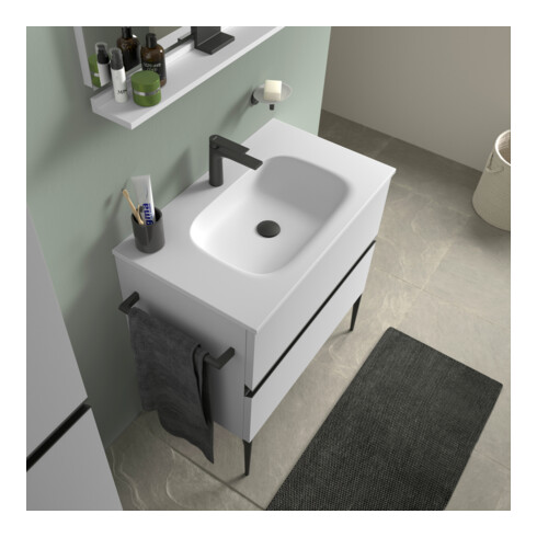 Duravit Vasque DuroCast Plus Sivida 82x48,5 cm, avec trou de robinet, blanc mat soyeux