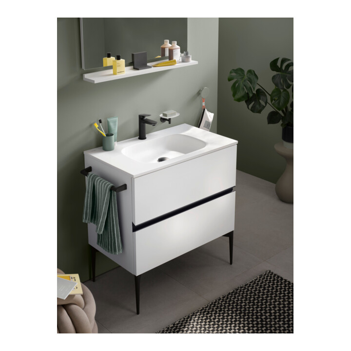 Duravit Vasque DuroCast Plus Sivida 82x48,5 cm, avec trou de robinet, blanc mat soyeux