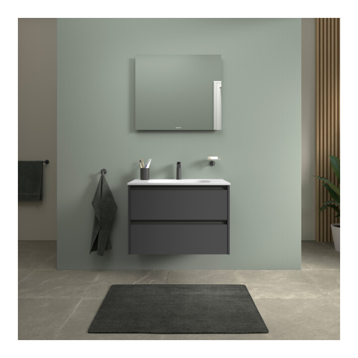 Duravit Vasque DuroCast Plus Sivida 82x48,5 cm, avec trou de robinet, blanc mat soyeux