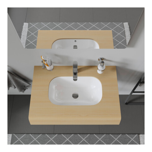 Duravit Vasque encastrée D-Code 49,5x29 cm, EB v u, o HL, HL, m ÜL, blanc