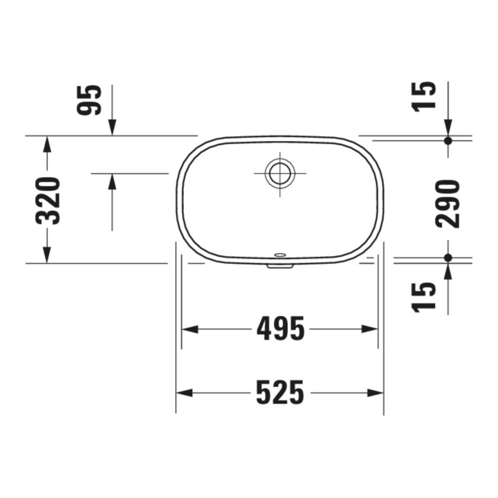 Duravit Vasque encastrée D-Code 49,5x29 cm, EB v u, o HL, HL, m ÜL, blanc