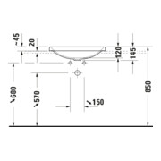 Duravit Vasque encastrée D-Neo 60x44 cm, EB v ob, sans trop-plein, blanc-2