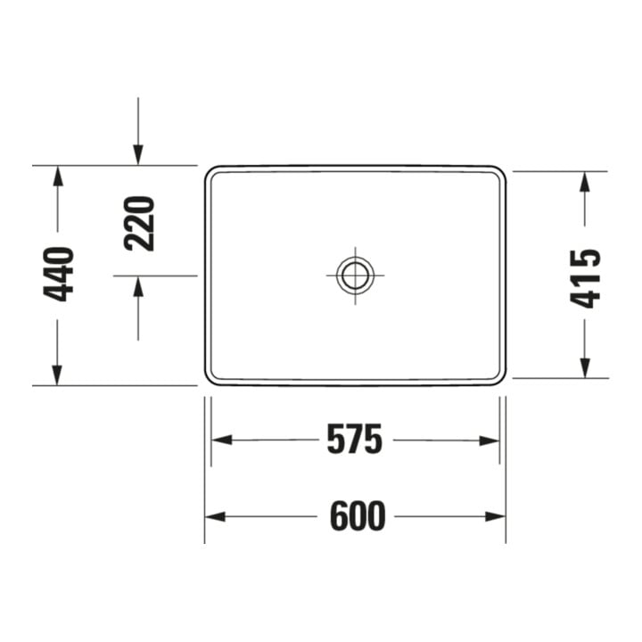 Duravit Vasque encastrée D-Neo 60x44 cm, EB v ob, sans trop-plein, blanc