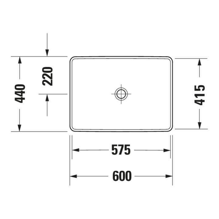 Duravit Vasque encastrée D-Neo 60x44 cm, EB v ob, sans trop-plein, blanc