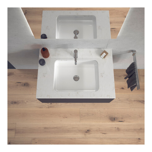 Duravit Vasque encastrée Happy D.2 48x34,5 cm, EB v u, s. robinet, HLB, avec trop-plein, blanc