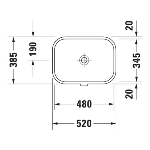 Duravit Vasque encastrée Happy D.2 48x34,5 cm, EB v u, s. robinet, HLB, avec trop-plein, blanc