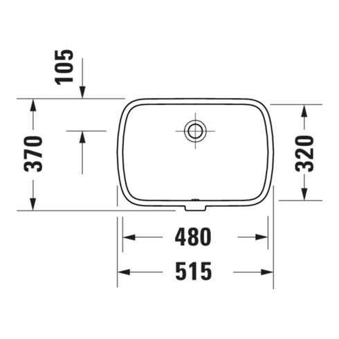 Duravit Vasque encastrée Qatego 48x32 cm, EB v u, o HL, HL, m Ü, blanc hgl