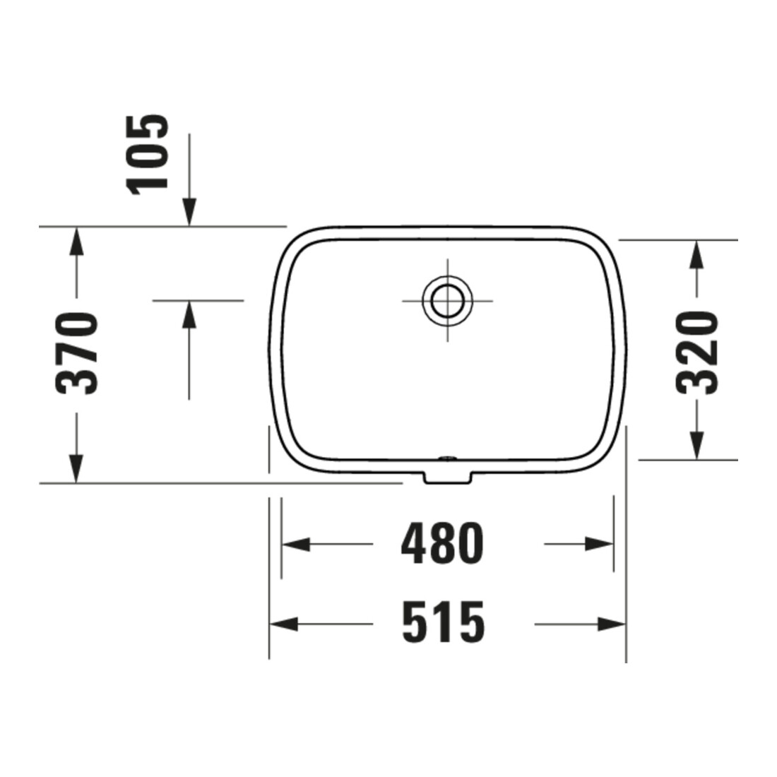 Duravit Vasque encastrée Qatego 48x32 cm, EB v u, o HL, HL, m Ü, blanc hgl