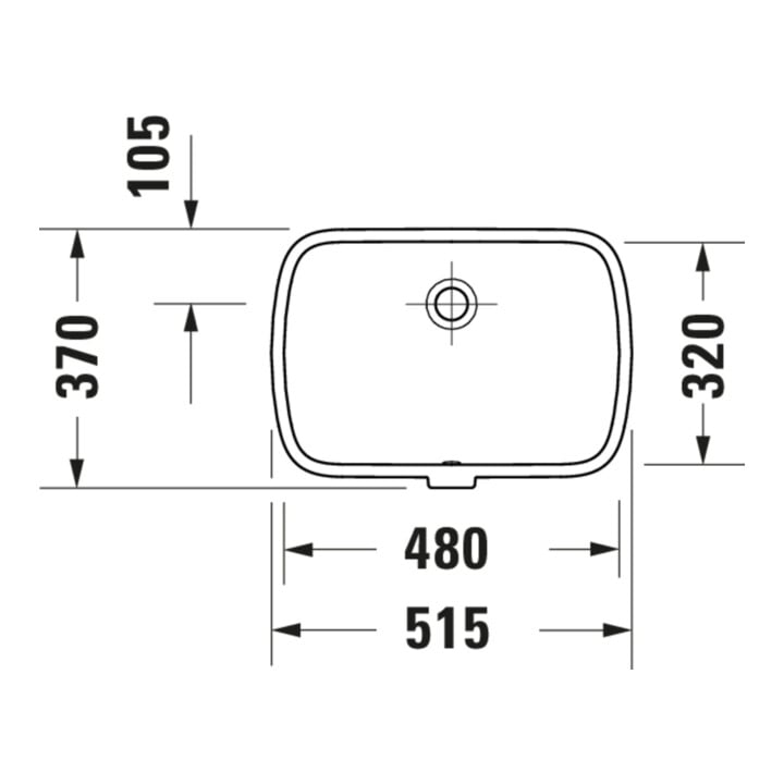 Duravit Vasque encastrée Qatego 48x32 cm, EB v u, o HL, HL, m Ü, blanc hgl