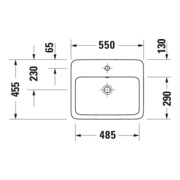 Duravit Vasque encastrée Qatego 55x45,5 cm, EB haut, avec trou de robinet, blanc brillant-4