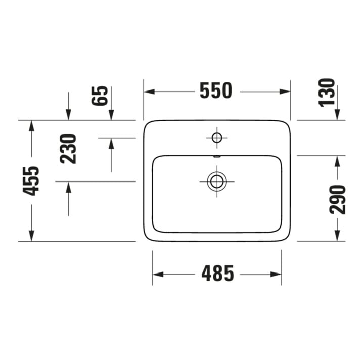 Duravit Vasque encastrée Qatego 55x45,5 cm, EB haut, avec trou de robinet, blanc brillant