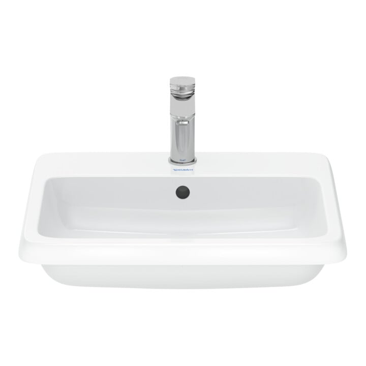 Duravit Vasque encastrée Qatego 55x45,5 cm, EB haut, avec trou de robinet, blanc brillant