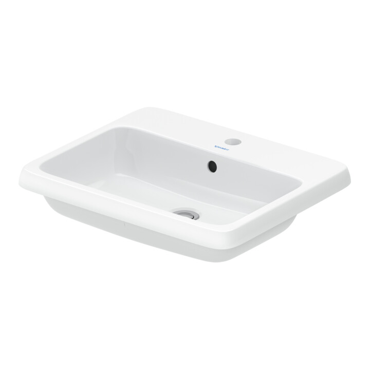 Duravit Vasque encastrée Qatego 55x45,5 cm, EB haut, avec trou de robinet, blanc brillant