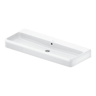 Duravit Vasque Qatego 120x47 cm, sans trop-plein, avec trop-plein, trou robinet, blanc brillant