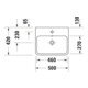 Duravit Vasque Qatego 50x42 cm, blanc, sans robinet, avec trop-plein, trou robinet-4