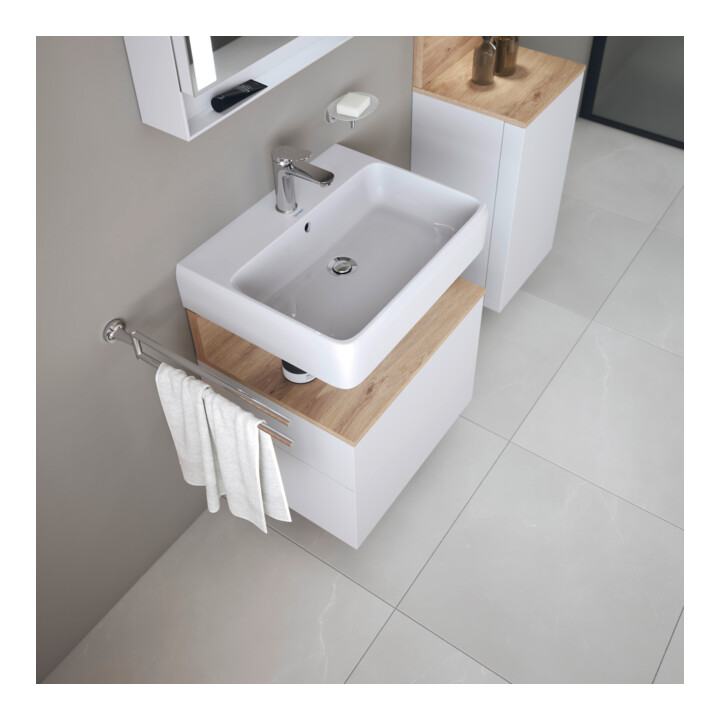 Duravit Vasque Qatego 60x47 cm, blanc hgl, avec trou robinet, trop-plein, perçage robinet