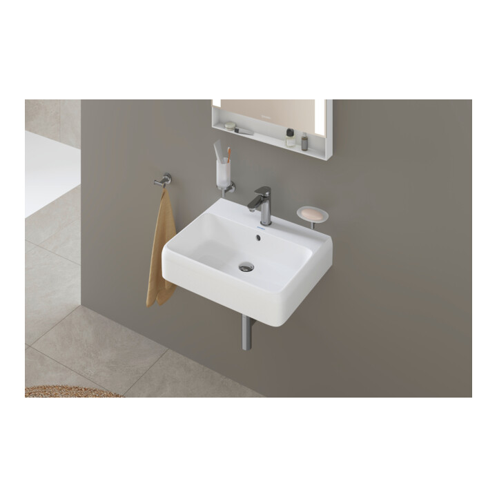 Duravit Vasque Qatego 60x47 cm, blanc hgl, avec trou robinet, trop-plein, perçage robinet