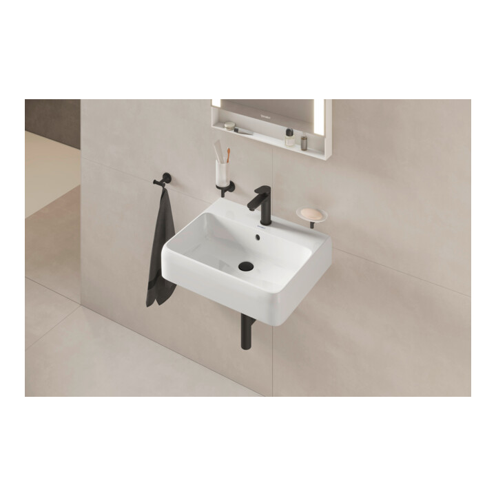 Duravit Vasque Qatego 60x47 cm, blanc hgl, avec trou robinet, trop-plein, perçage robinet