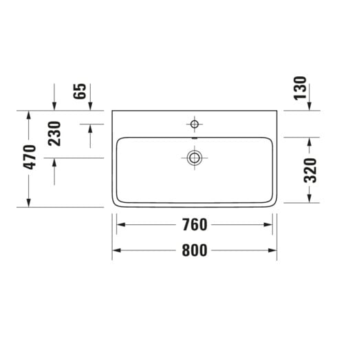 Duravit Vasque Qatego 80x47 cm, blanc brillant, avec trop-plein et trou robinet