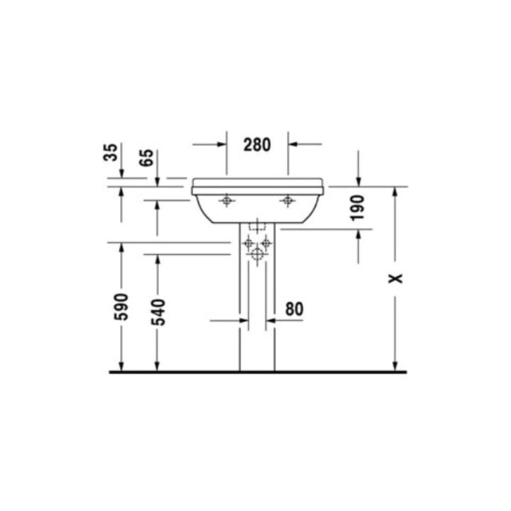 Duravit Vasque Starck 3 60x45 cm, blanc, m HL, ÜL, plan robinetterie