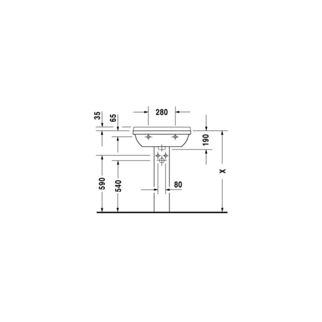 Duravit Vasque Starck 3 60x45 cm, blanc, m HL, ÜL, plan robinetterie