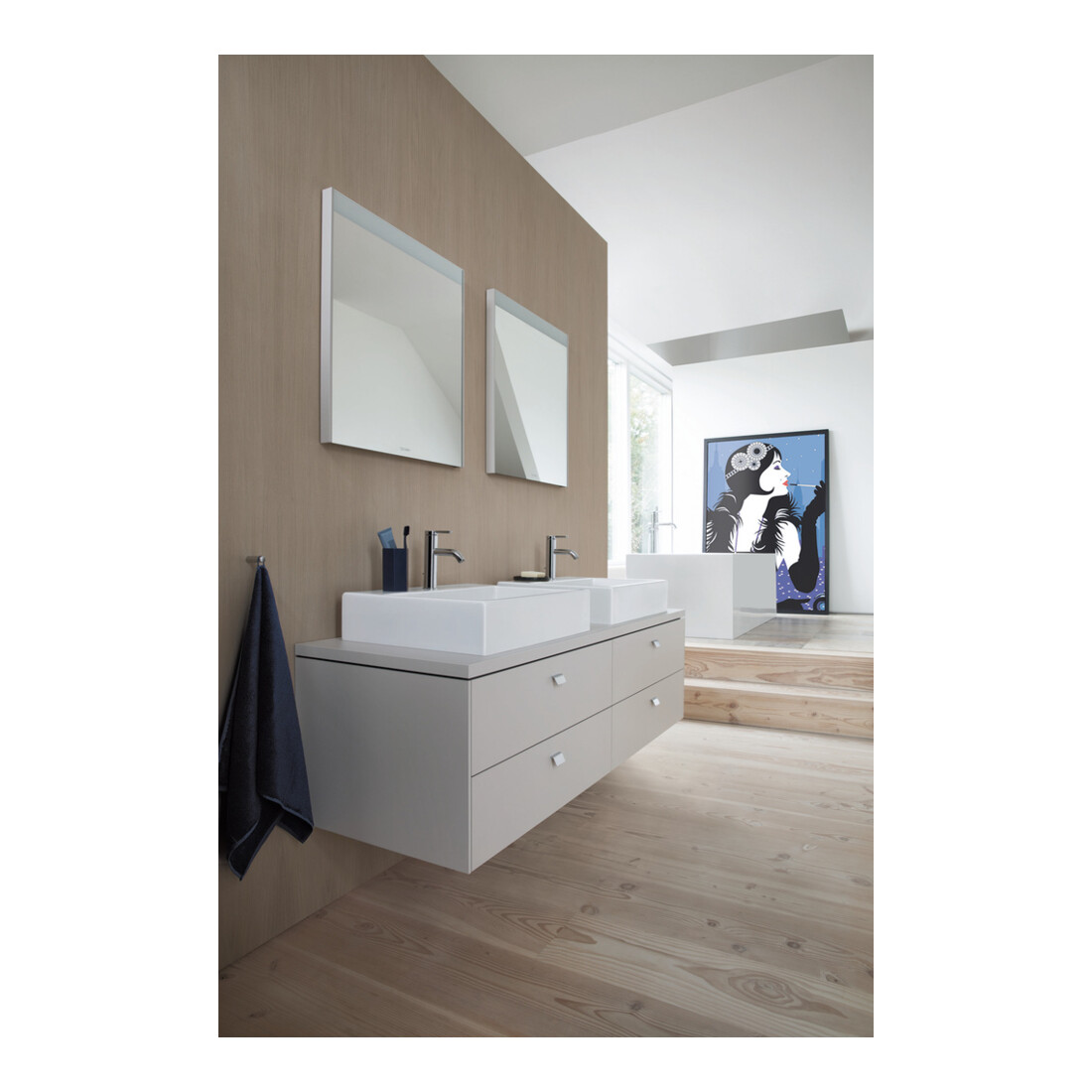 Duravit Vero Air lavabo à poser 60x47 cm, avec trop-plein, HLP, avec trou robinet, blanc