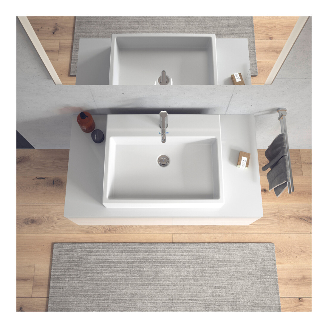Duravit Vero Air lavabo à poser 60x47 cm, avec trop-plein, HLP, avec trou robinet, blanc