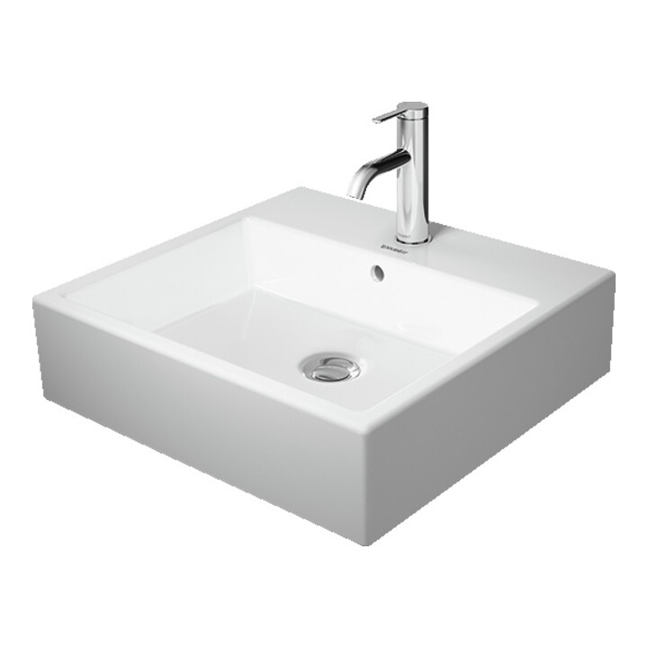 Duravit Vero Air lavabo à poser poli 50x47 cm, sans trop-plein, avec trop-plein, avec trou de robinet, blanc