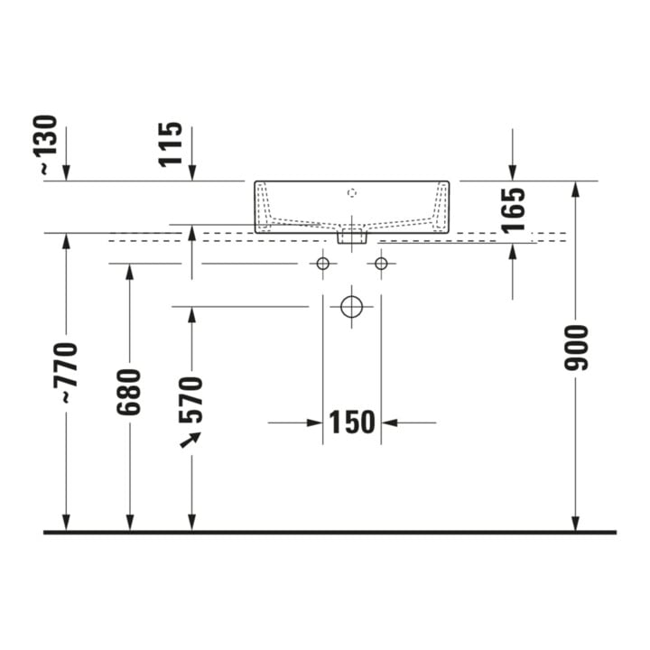 Duravit Vero Air lavabo à poser poli 50x47 cm, sans trop-plein, avec trop-plein, avec trou de robinet, blanc