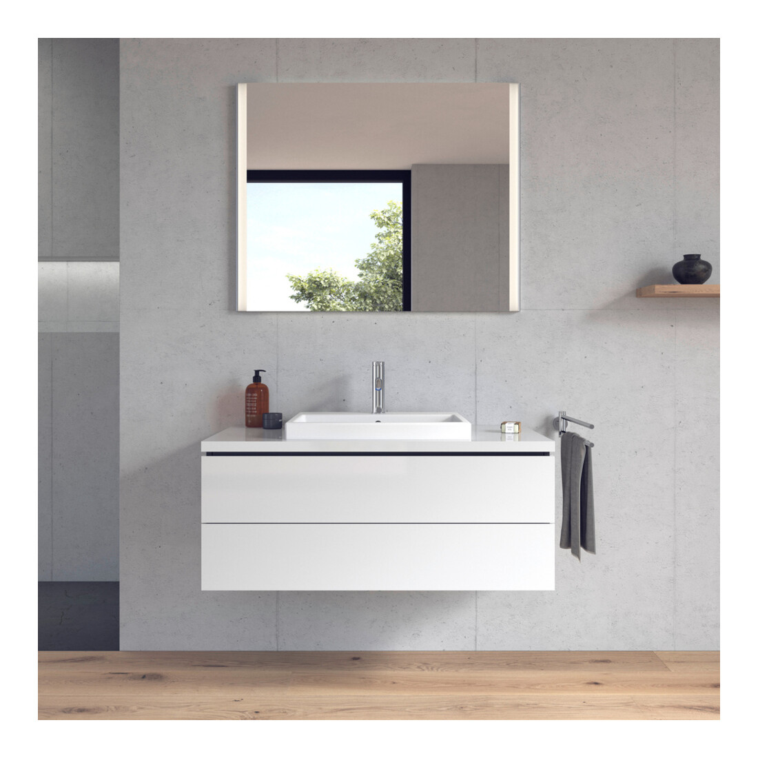Duravit Vero Air lavabo encastré 55x45,5 cm EB à gauche, avec trop-plein, 1 trou, blanc