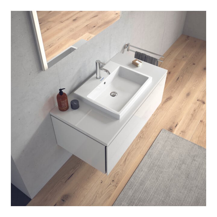 Duravit Vero Air lavabo encastré 55x45,5 cm EB à gauche, avec trop-plein, 1 trou, blanc