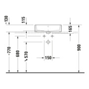 Duravit Vero Air lavabo posé poli 50x47 cm, avec trop-plein, HLP, sans trou robinet, blanc-5