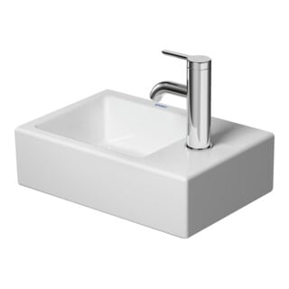 Duravit Vero Air Meuble lavabo main 38x25 cm, trop-plein à droite, sans robinet, blanc