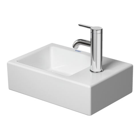 Duravit Vero Air Meuble lavabo main 38x25 cm, trop-plein à droite, sans robinet, blanc