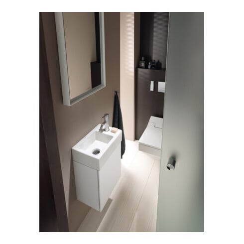 Duravit Vero Air Meuble lavabo main 38x25 cm, trop-plein à droite, sans robinet, blanc