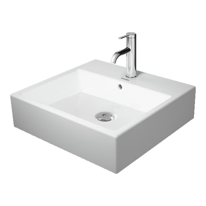 Duravit Vero Air vasque à poser biseautée 50x47 cm, avec trop-plein, HLP, avec trou de robinet, blanc