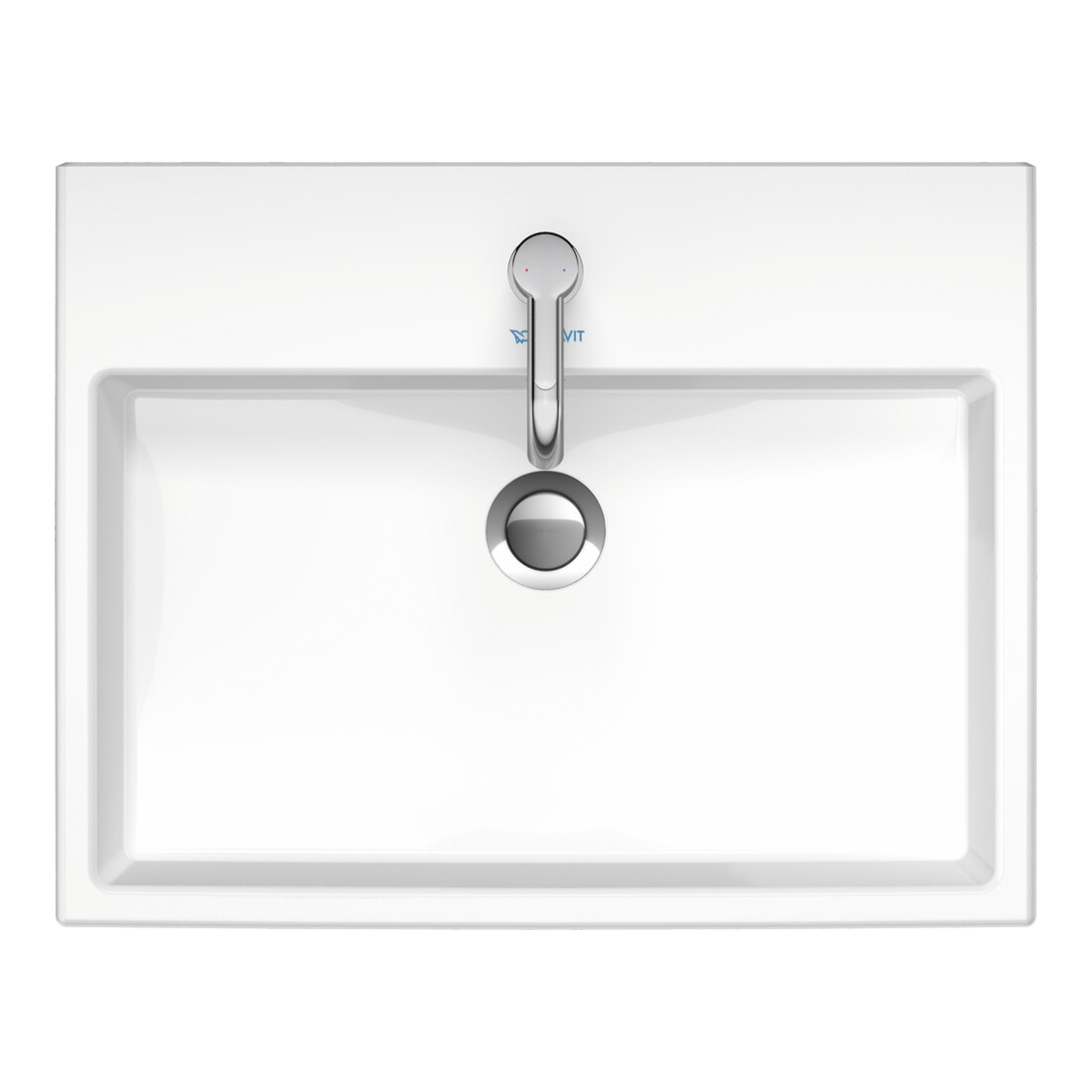 Duravit Vero Air vasque à poser biseautée 60x47 cm, sans trop-plein, avec trop-plein, avec perçage, blanc