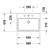 Duravit Vero Air vasque à poser biseautée 60x47 cm, sans trop-plein, avec trop-plein, sans trou de robinet, blanc-5