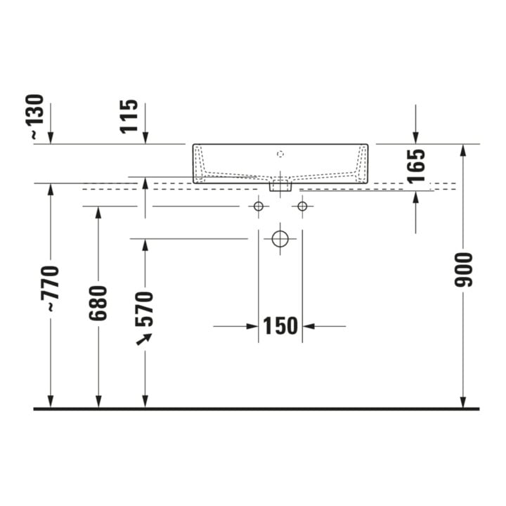 Duravit Vero Air vasque à poser biseautée 60x47 cm, sans trop-plein, avec trop-plein, sans trou de robinet, blanc