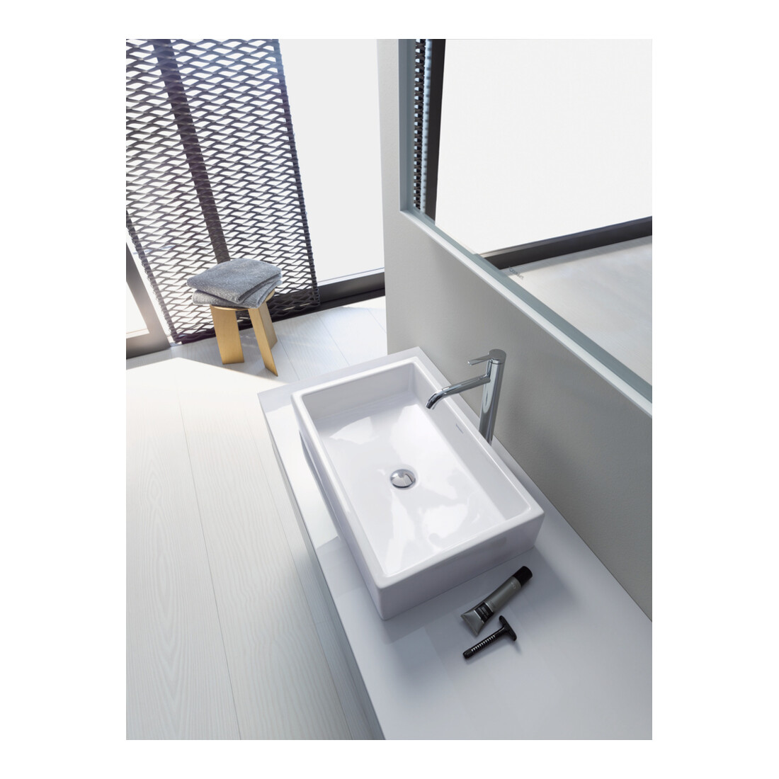 Duravit Vero Air vasque à poser biseautée sans trop-plein, 60x38 cm, blanc