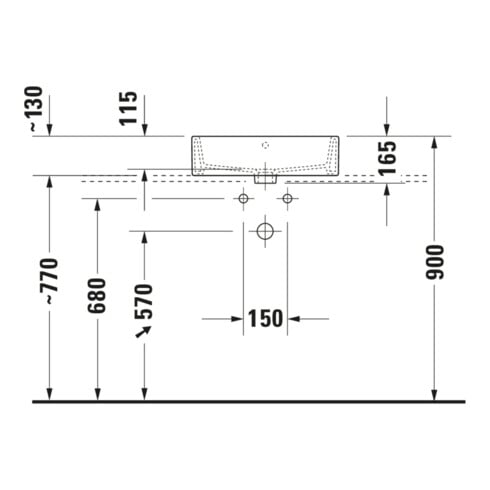 Duravit Vero Air vasque à poser polie 50x47 cm, sans trop-plein, avec trop-plein horizontal, sans trou de robinet, blanc
