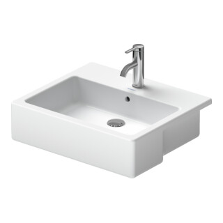 Duravit Vero Demi-lavabo encastré 55x47 cm, EB v ob, m HL, ÜL, HLB, blanc