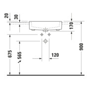 Duravit Vero Demi-lavabo encastré 55x47 cm, EB v ob, m HL, ÜL, HLB, blanc-2