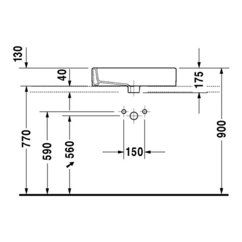 Duravit Vero lavabo à poser 59,5x46,5 cm, fermé, avec trop-plein, blanc