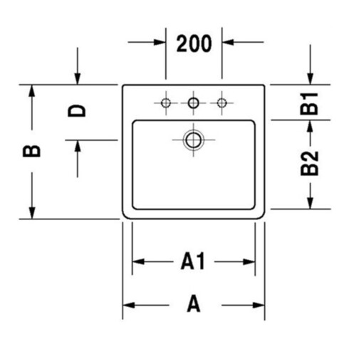 Duravit Vero lavabo à poser 59,5x46,5 cm, fermé, avec trop-plein, blanc